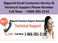 Bigpond Customer Service 18662812116 Bigpond Email Support Number