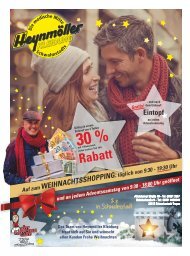 Auf zum WEIHNACHTSSHOPPING: täglich von 9:30 - 19:30 Uhr