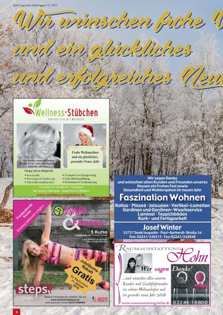 Sankt Augustiner Stadtmagazin, Ausgabe 12/ Dez. 2017 - Jan. 2018