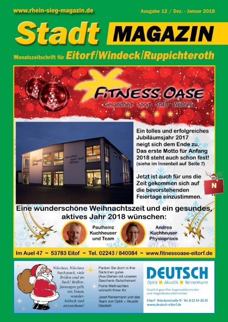 Stadtmagazin Eitorf, Windeck, Ruppichteroth, Ausgabe 12 / Dez. 2017 - Jan. 2018