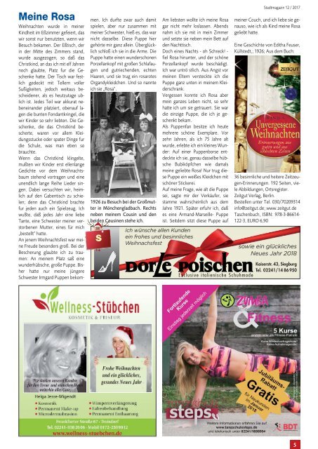 Stadtmagazin für Siegburg, Lohmar und Neunkirchen-Seelscheid, Ausgabe 12 / Dez. 2017 - Jan.  2018