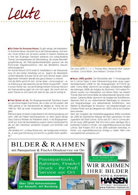 Stadtmagazin für Siegburg, Lohmar und Neunkirchen-Seelscheid, Ausgabe 12 / Dez. 2017 - Jan.  2018