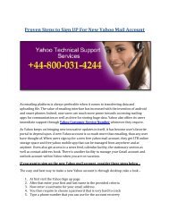 Yahoo Contact Number 44-800-051-3725 | HelpLine
