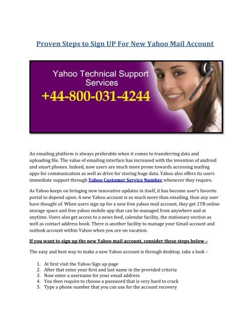 Yahoo Contact Number 44-800-051-3725 | HelpLine