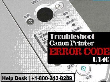 How to Fix Canon Printer Error Code U140 1-800-213-8289