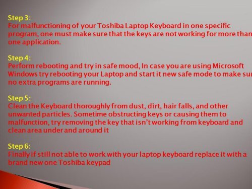 Repair Toshiba Laptop Keyboard
