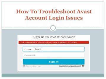 How To Troubleshoot Avast Account Login Issues