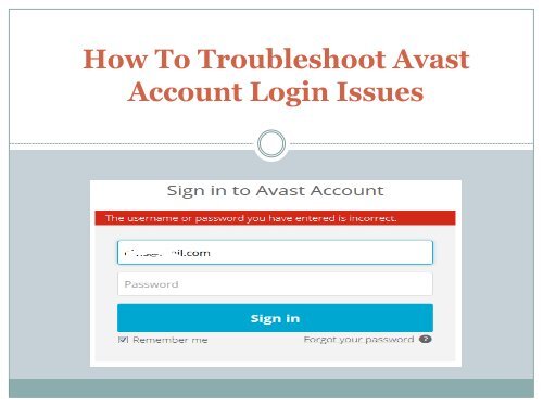 How To Troubleshoot Avast Account Login Issues