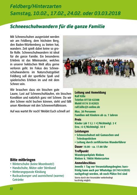 Familien-Programme 2018 im Schwäbischen Albverein.