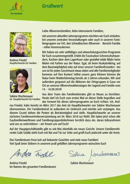 Familien-Programme 2018 im Schwäbischen Albverein.