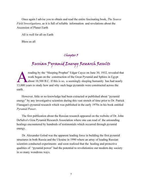 THE HEALING AND PROTECTIVE QUALITIES WITHIN PYRAMID ENERGY A PUBLIC DISCLOSURE BOOKLET 