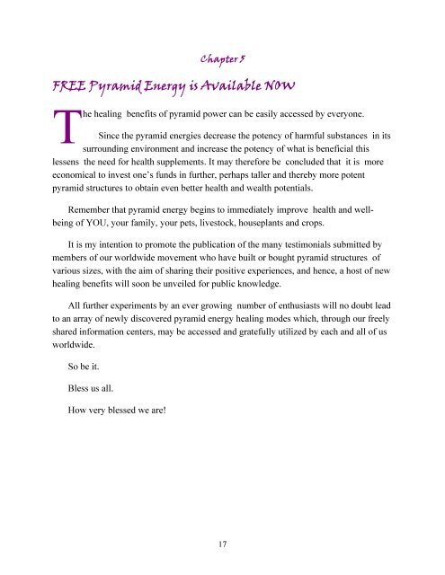 THE HEALING AND PROTECTIVE QUALITIES WITHIN PYRAMID ENERGY A PUBLIC DISCLOSURE BOOKLET 