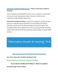 Alternative Health & Healing Review & (BIGGEST) jaw-drop bonuses