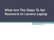 What Are The Steps To Set Password on Lenovo Laptop
