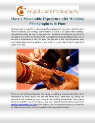 Have a Memorable Experience with Wedding Photographers in Pune