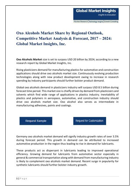 PDF-Oxo Alcohols Market