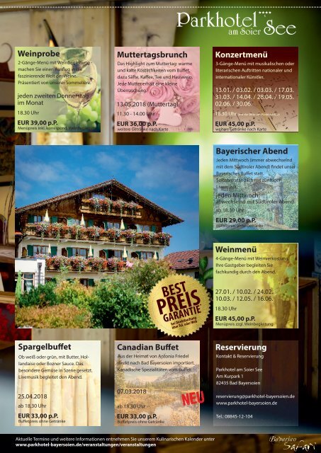 Bavarian-Safari 2017/2018 - Hausmagazin des Parkhotels am Soier See