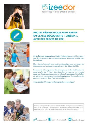 Projet pédagogique pour classe découverte cinéma en CE2