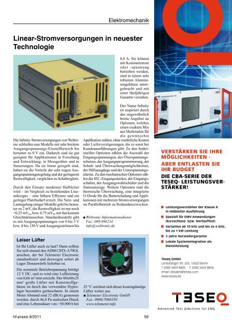 Prüfung von Consumer-HF - beam - Elektronik & Verlag