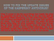 How to fix the update   issues of the Kaspersky   Antivirus? 