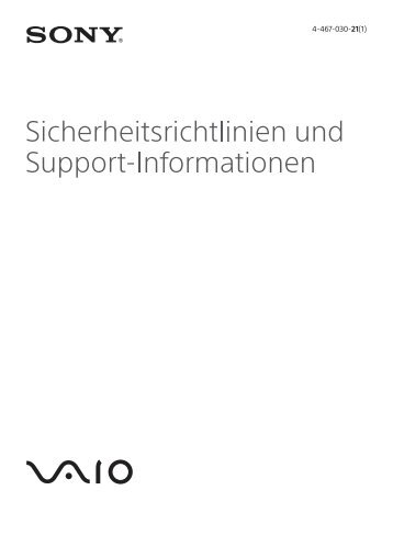Sony SVT1112S1E - SVT1112S1E Documents de garantie Allemand