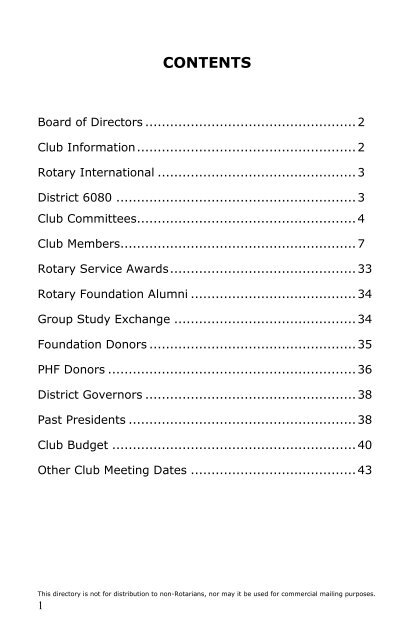 Rotary Club of Warrensburg - DIRECTORY 2016-2017