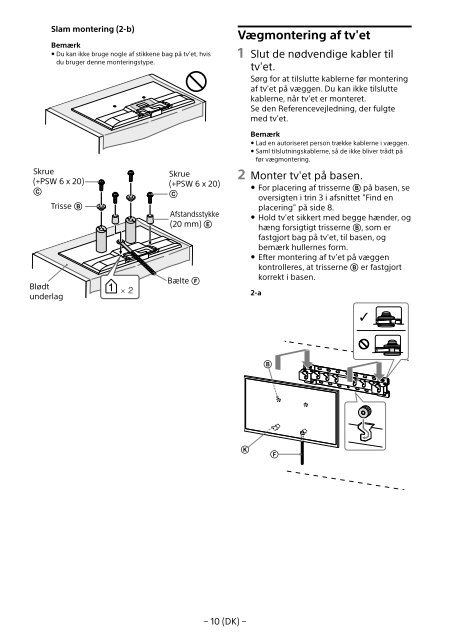 Sony KDL-55W807C - KDL-55W807C Informations d'installation du support de fixation murale Estonien