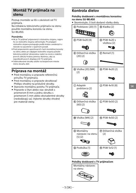 Sony KDL-55W807C - KDL-55W807C Informations d'installation du support de fixation murale Estonien