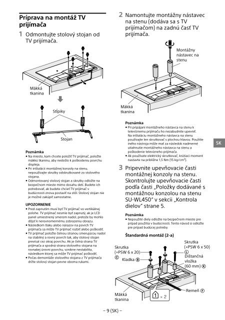 Sony KDL-55W807C - KDL-55W807C Informations d'installation du support de fixation murale Estonien