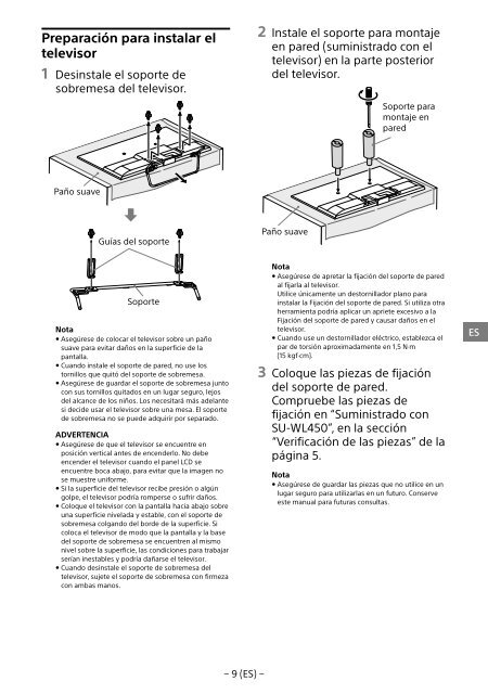 Sony KDL-55W807C - KDL-55W807C Informations d'installation du support de fixation murale Estonien