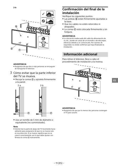 Sony KDL-55W807C - KDL-55W807C Informations d'installation du support de fixation murale Estonien