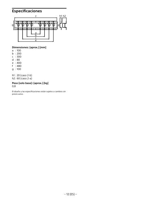 Sony KDL-55W807C - KDL-55W807C Informations d'installation du support de fixation murale Estonien