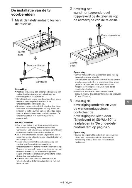 Sony KDL-55W807C - KDL-55W807C Informations d'installation du support de fixation murale Estonien