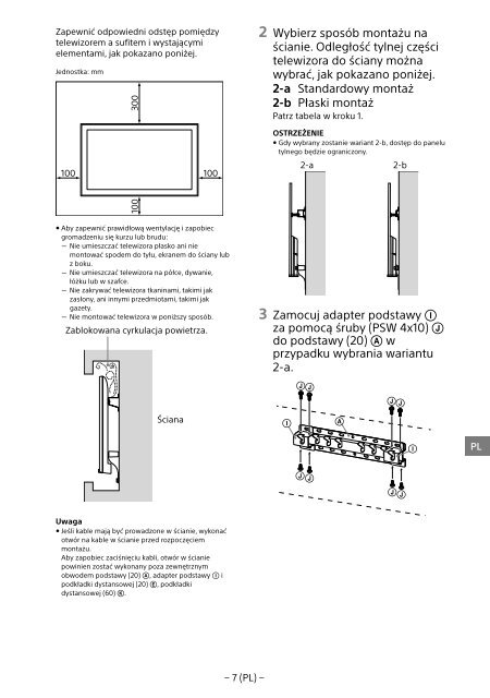 Sony KDL-55W807C - KDL-55W807C Informations d'installation du support de fixation murale Estonien