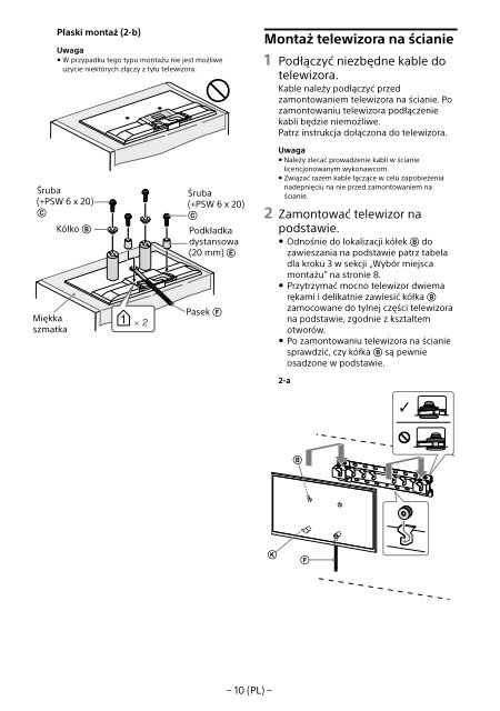 Sony KDL-55W807C - KDL-55W807C Informations d'installation du support de fixation murale Estonien