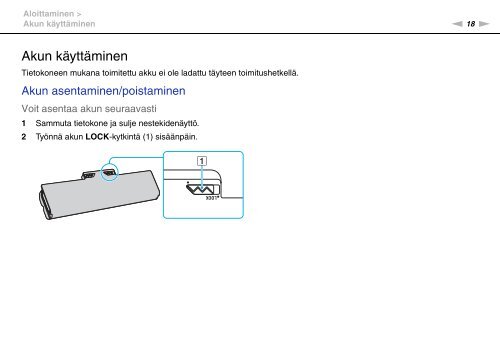 Sony VPCS11B7E - VPCS11B7E Mode d'emploi Finlandais