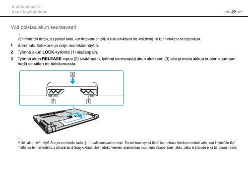 Sony VPCS11B7E - VPCS11B7E Mode d'emploi Finlandais