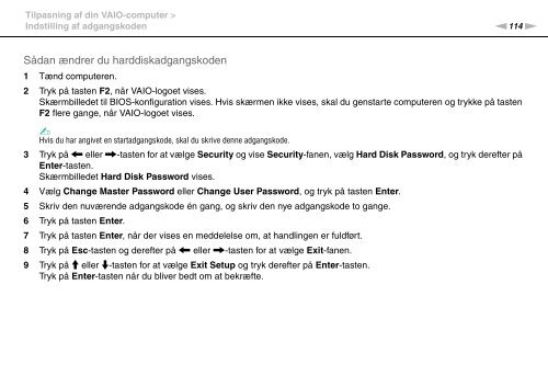 Sony VPCS11B7E - VPCS11B7E Mode d'emploi Danois