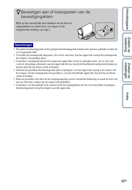 Sony HDR-AS30 - HDR-AS30 Guide pratique N&eacute;erlandais