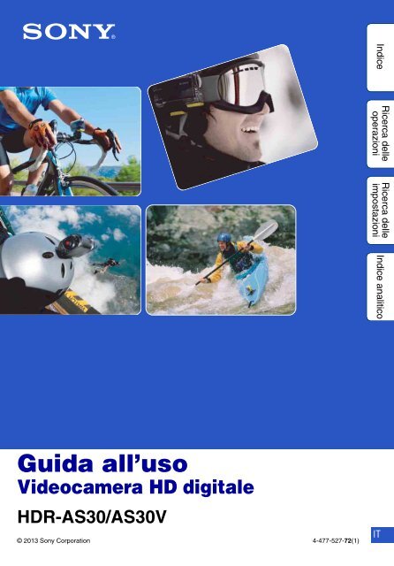 Sony HDR-AS30 - HDR-AS30 Guide pratique Italien