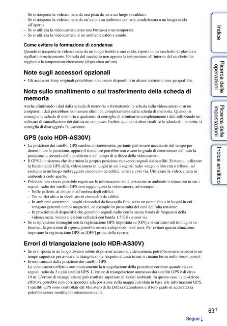 Sony HDR-AS30 - HDR-AS30 Guide pratique Italien