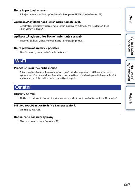 Sony HDR-AS30 - HDR-AS30 Guide pratique Tch&egrave;que