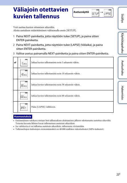 Sony HDR-AS30 - HDR-AS30 Guide pratique Finlandais