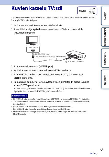 Sony HDR-AS30 - HDR-AS30 Guide pratique Finlandais