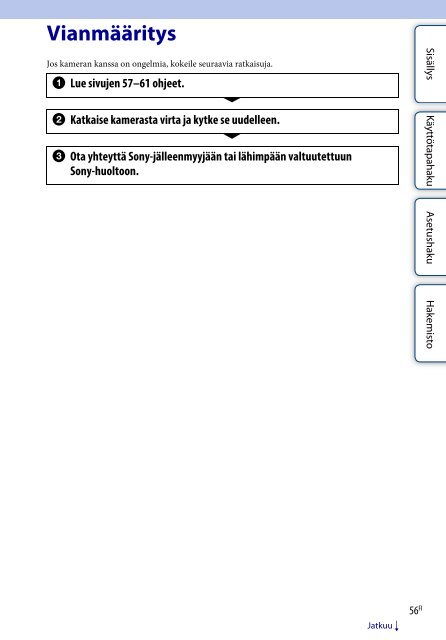 Sony HDR-AS30 - HDR-AS30 Guide pratique Finlandais