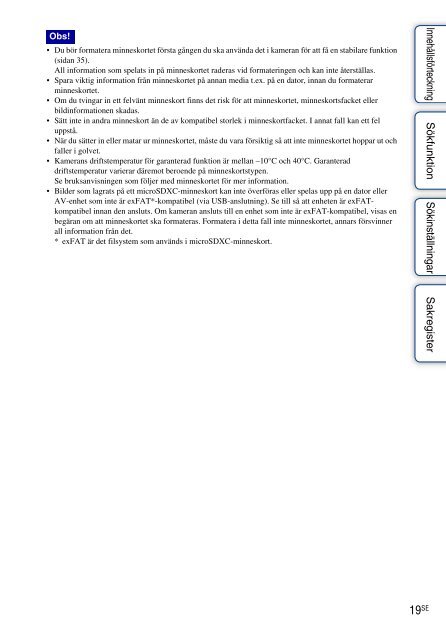 Sony HDR-AS30 - HDR-AS30 Guide pratique Su&eacute;dois