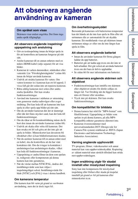 Sony HDR-AS30 - HDR-AS30 Guide pratique Su&eacute;dois