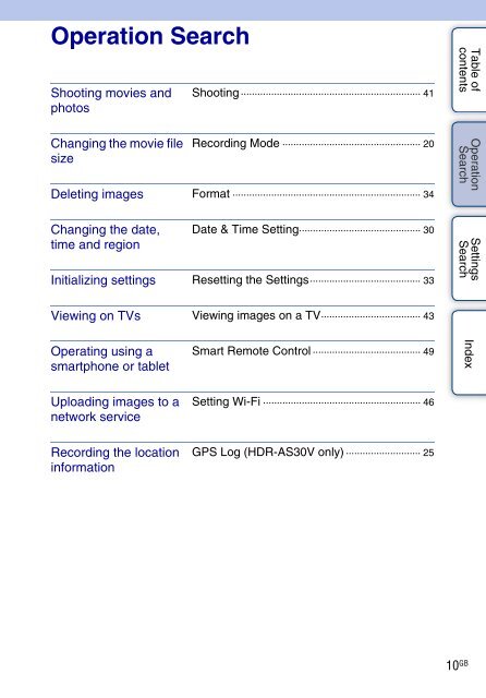 Sony HDR-AS30 - HDR-AS30 Guide pratique Anglais