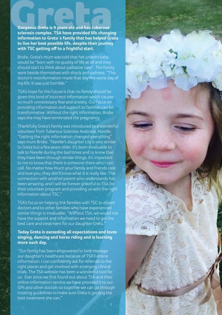 Annual Report of Tuberous Sclerosis Australia 2016/17