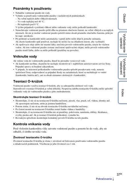 Sony HDR-AS30 - HDR-AS30 Guide pratique Slovaque